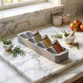8-Slot Spice Drawer Organizer Tray, Light Gray