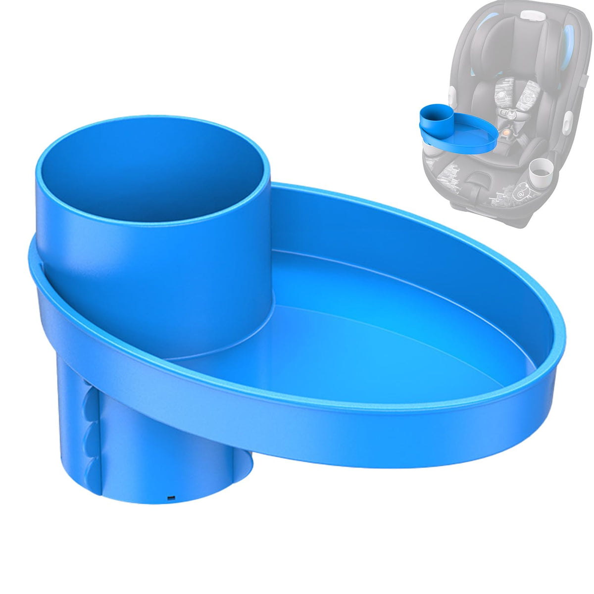Rotating Car Seat Snack Tray with Cup Holder, Blue