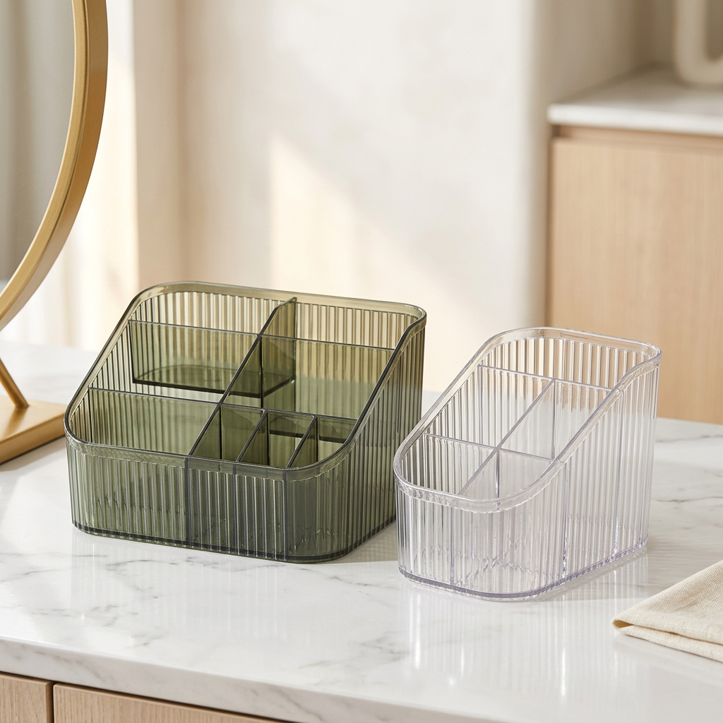 Transparent Desktop Makeup and Skincare Display Case, Small or Large