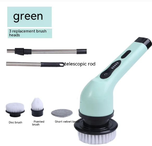 Dual Cleaning Brush with Interchangeable Detail and Large Heads