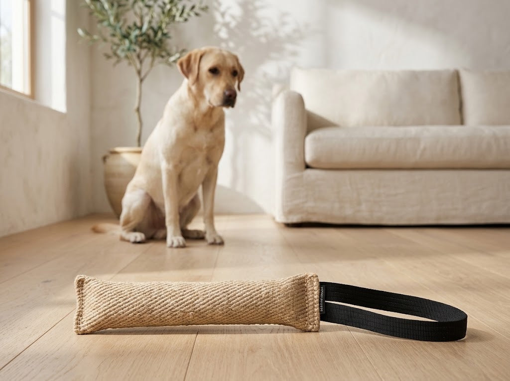Jute Dog Tug Bumper with Handle for Training and Fetch