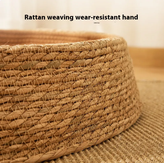 PE Rattan Cat Bed and Scratch Board with Rope Nest