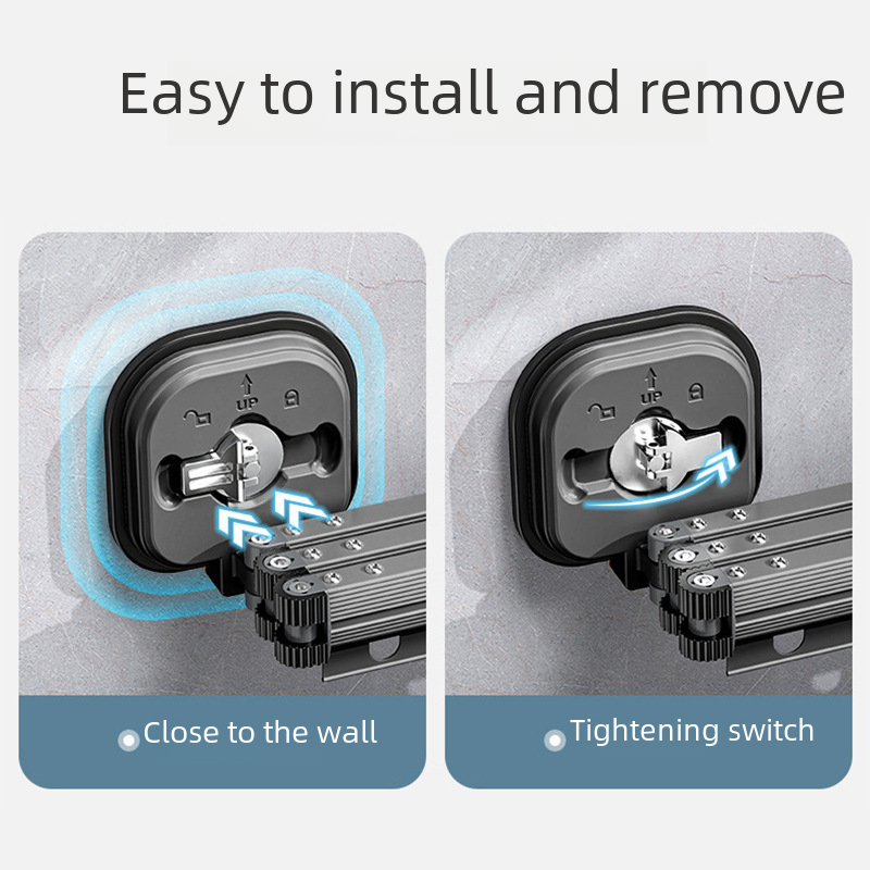 Wall-Mounted Foldable Drying Rack, Suction or No-Drill Mount
