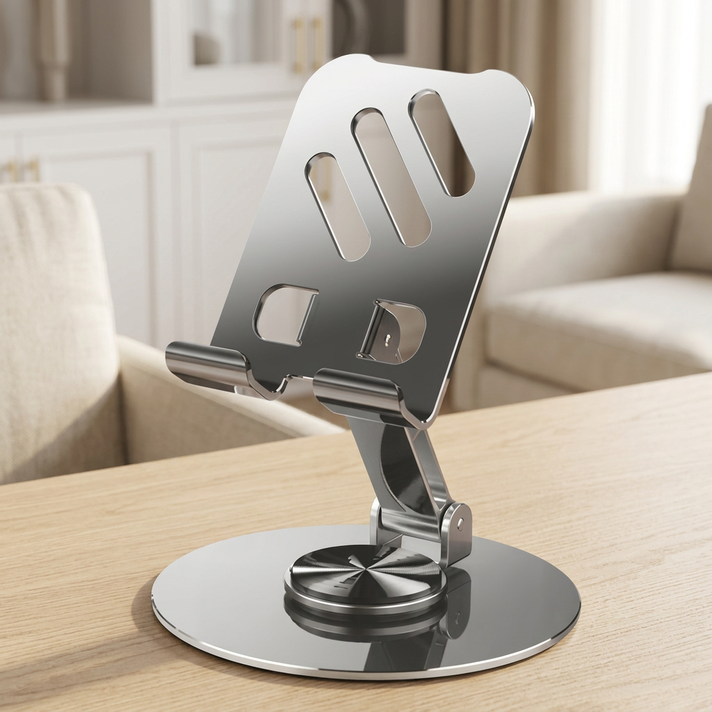 Foldable Aluminum Phone Stand with 360° Rotation