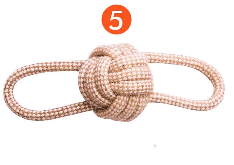 Cotton and Hemp Rope Dog Toy Set, 9 Pack or Single Styles