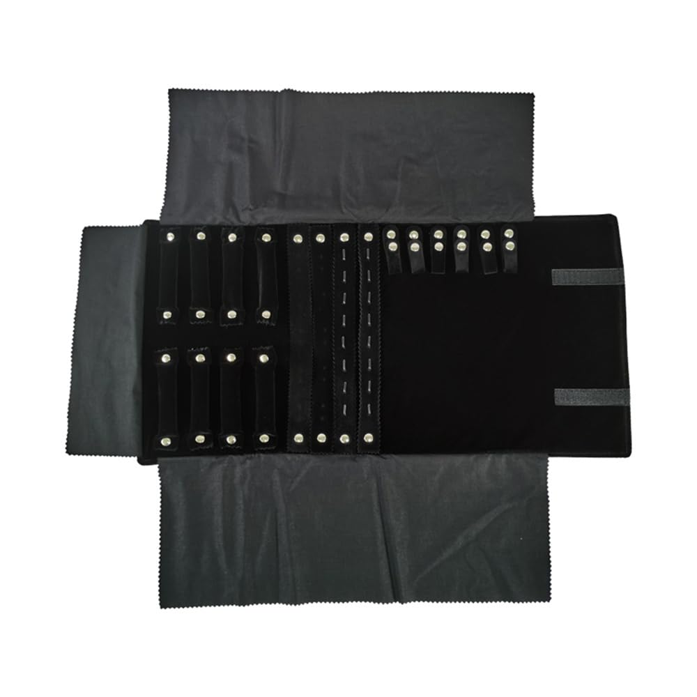 Velvet Travel Jewelry Roll for Necklaces, Bracelets, Earrings and Rings