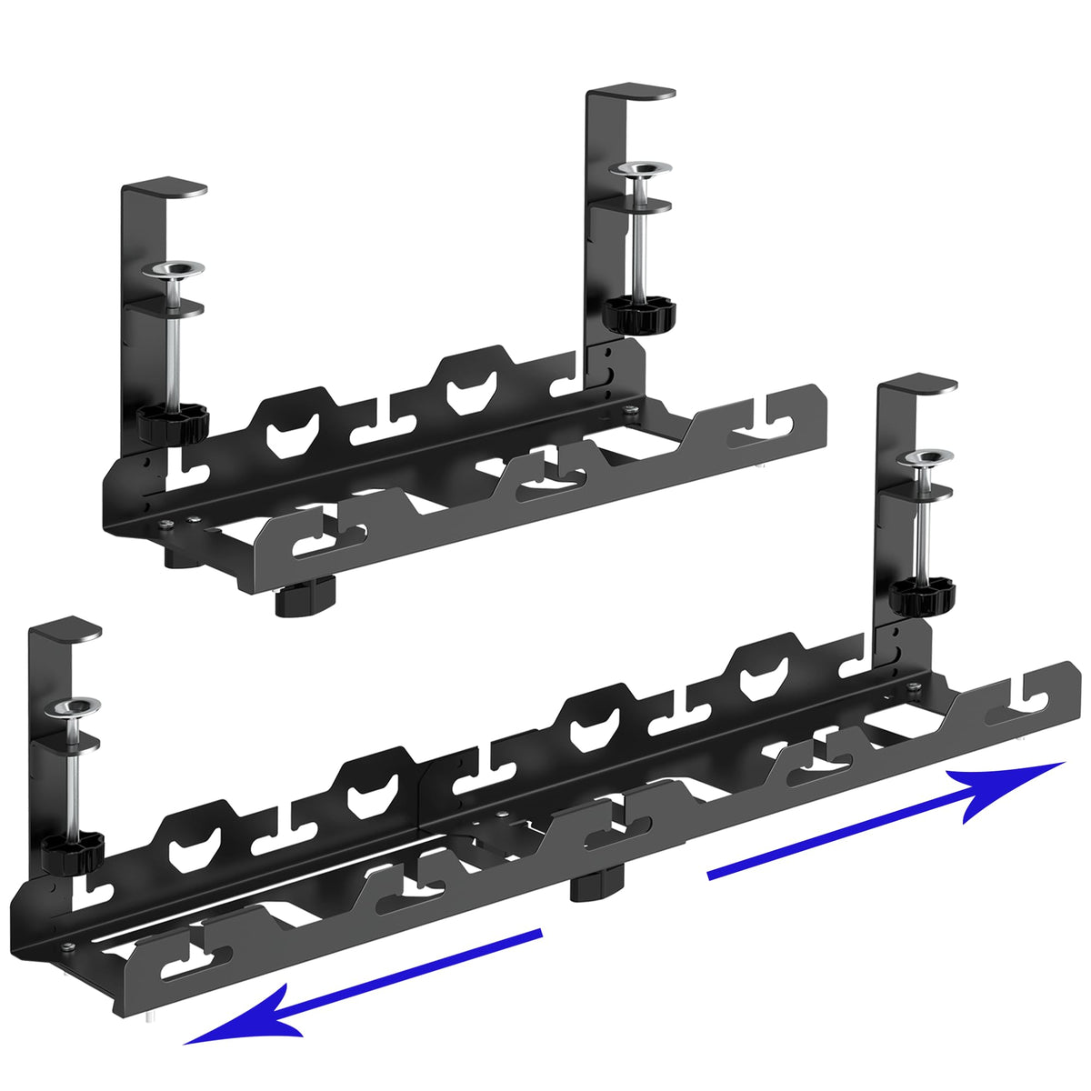 Retractable Under-Desk Cable Tray, 17.3 to 28.3 in, Holds 45 lbs