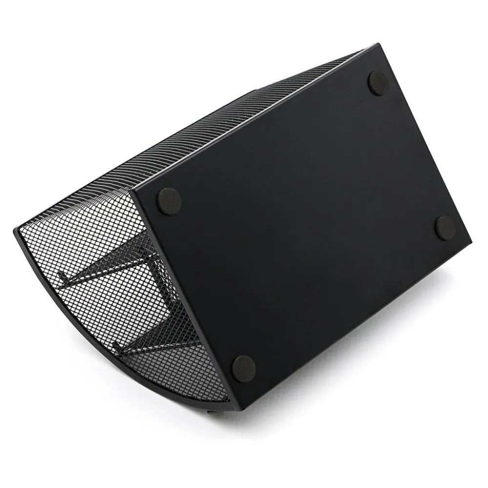 Metal Mesh Desktop Organizer with Seven Compartments for Pens and Files