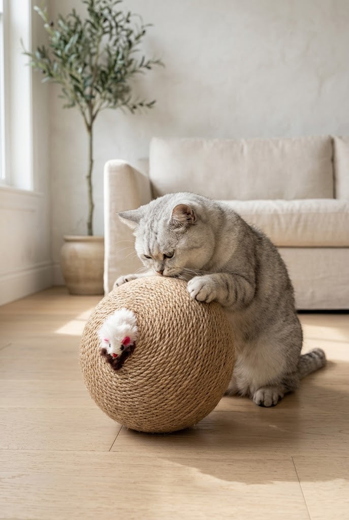 Heavy-Duty Hemp Rope Cat Scratching Ball Toy