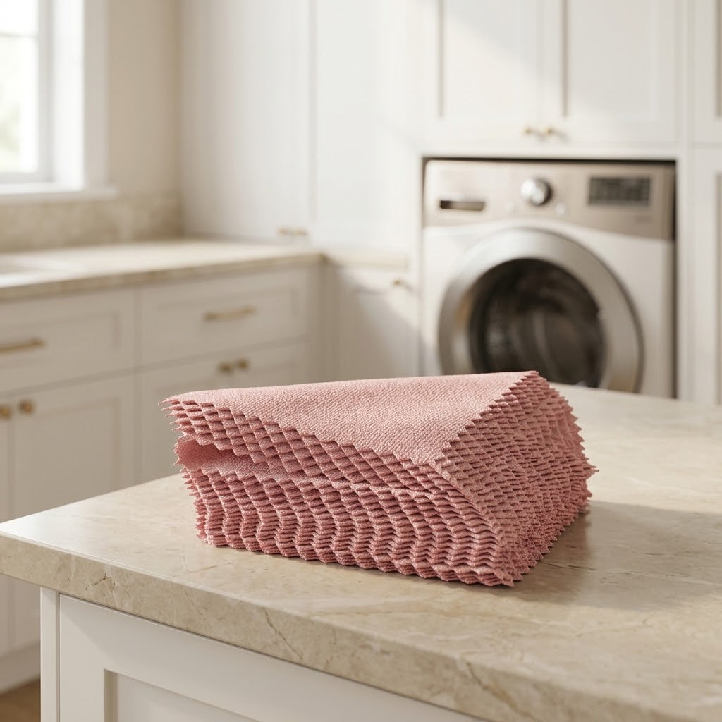 Double-Sided Cotton Silver Cleaning Cloths, 20 Pack, Pink