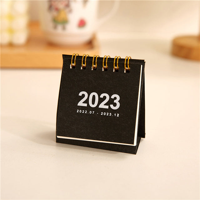 Mini Desktop Coil Paper Calendar Planner, Nine Solid Colors