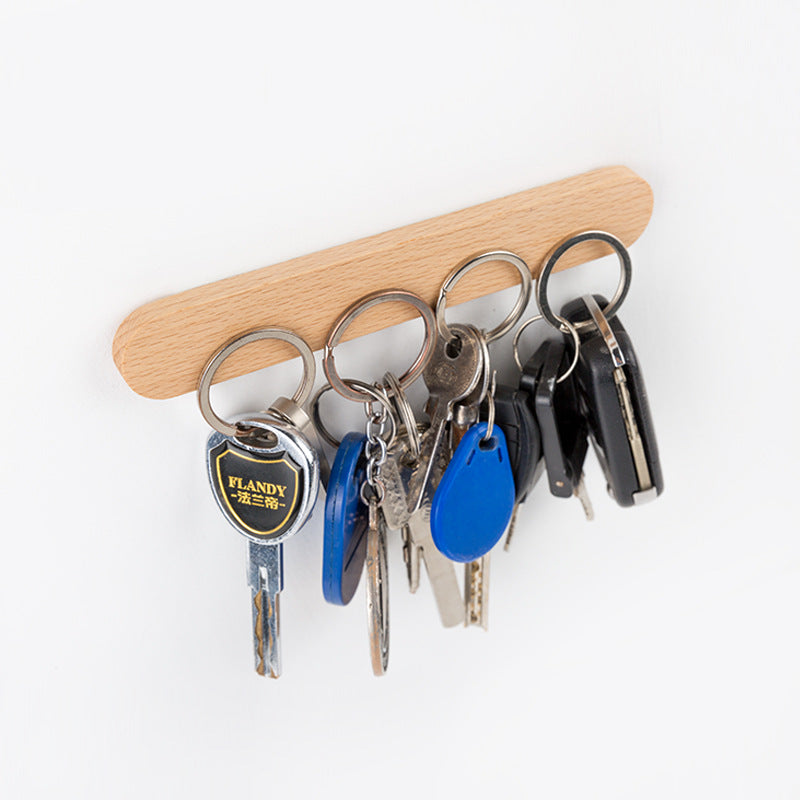 Wooden Magnetic Key Holder for Wall in Walnut or Beech
