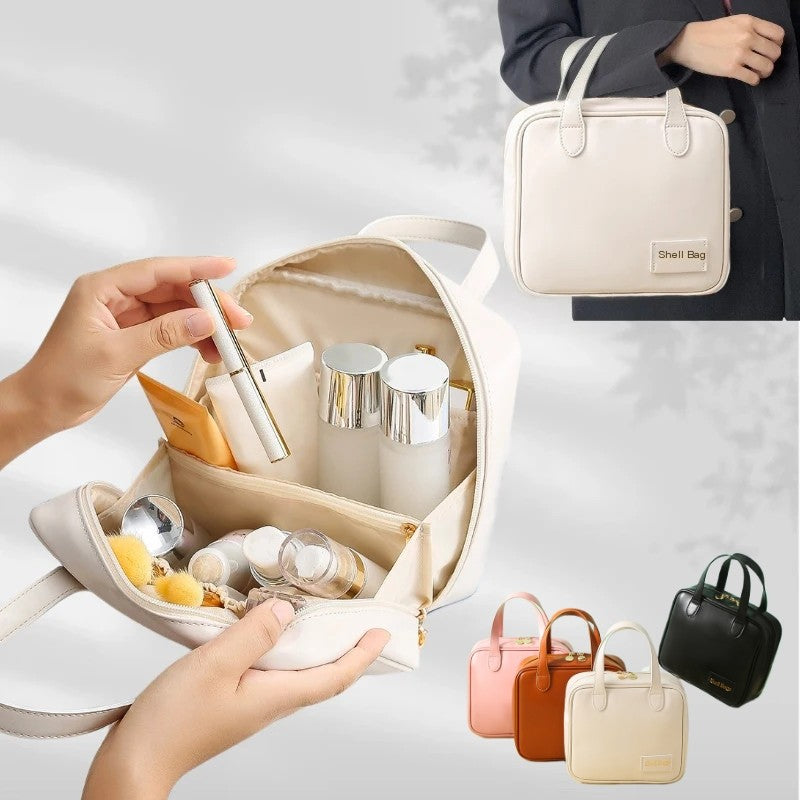 Large Capacity PU Travel Makeup Pouch, 21 x 8 x 19 cm