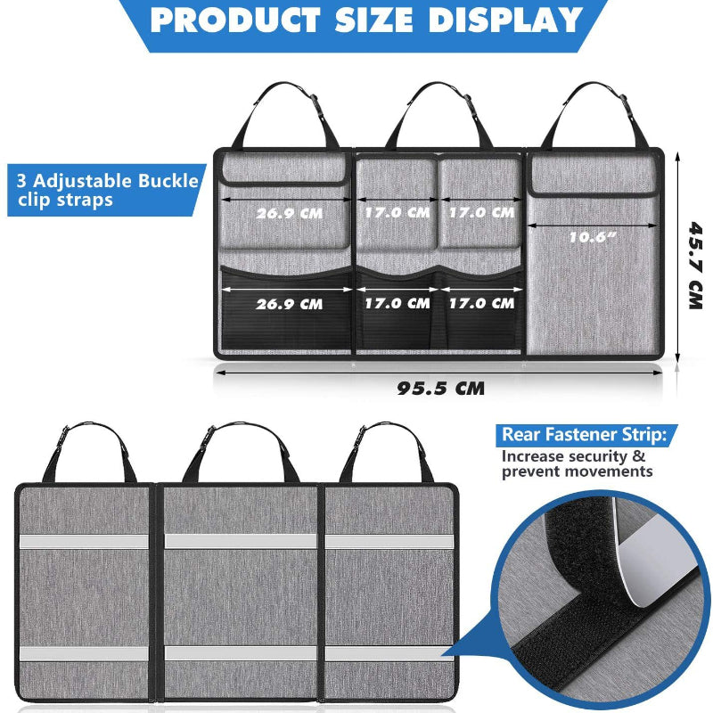 Oxford Cloth Car Trunk Organizer with Removable Sections