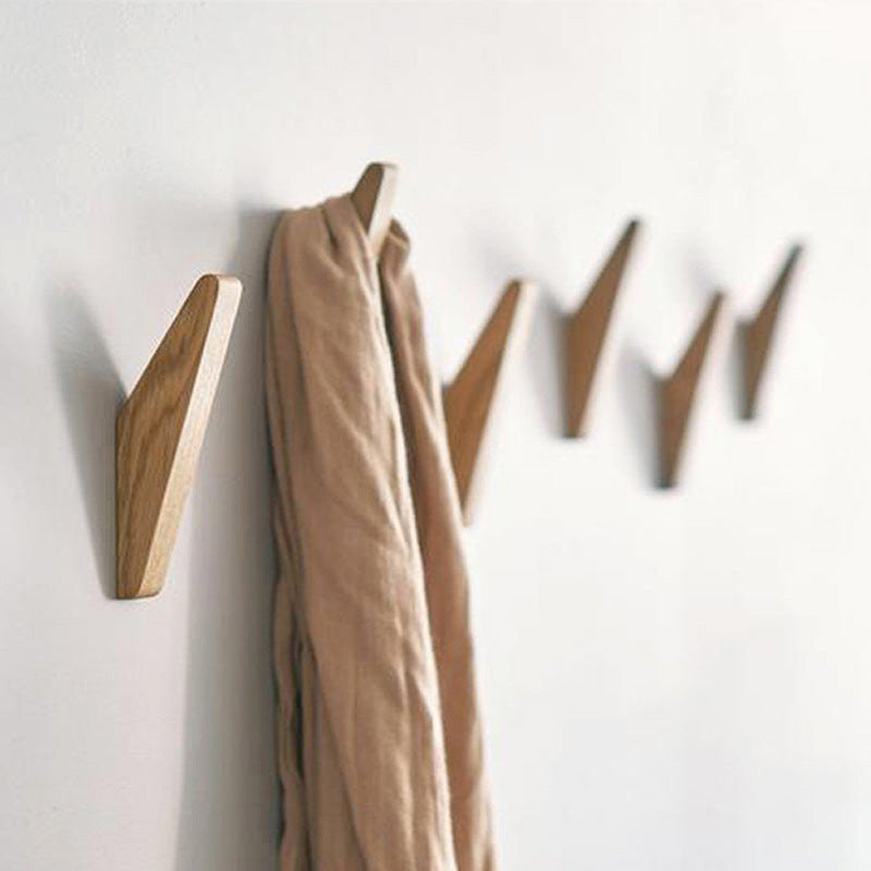Solid Oak Wall Hook in Minimalist Japanese Style