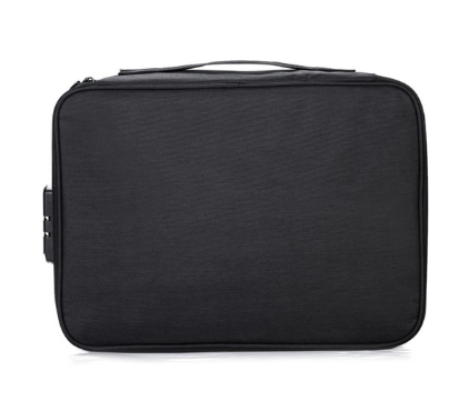 Travel Document Organizer Bag, Polyester, Black, Grey or Blue