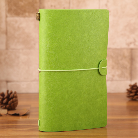 Vintage PU Leather Travel Journal with Strap, A6