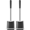Wall-Mounted Toilet Brush with Ventilated Holder, Black