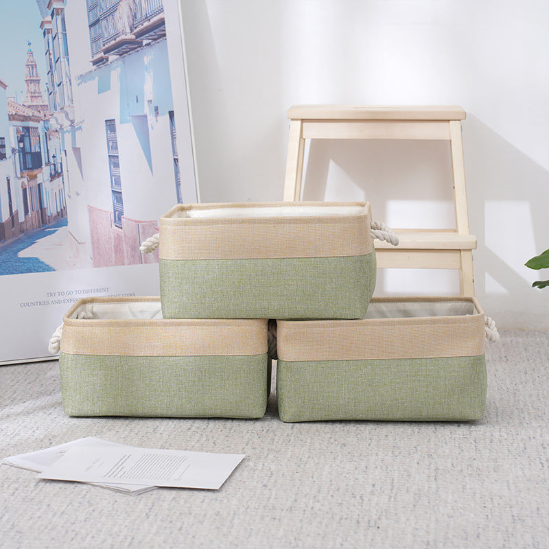 Collapsible Linen Storage Bin with Handles, 3 Sizes