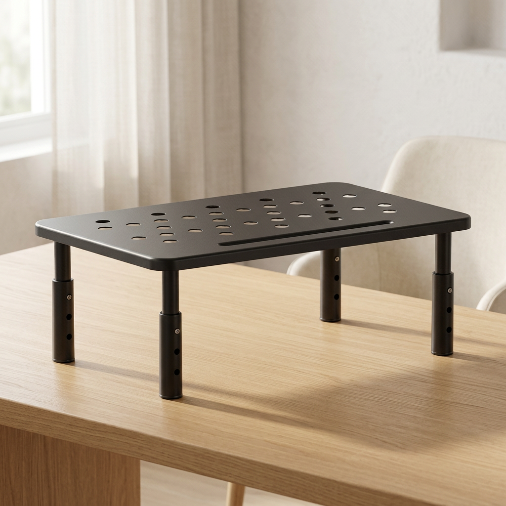 Adjustable Steel Monitor Riser with 3 Height Positions, Black or White