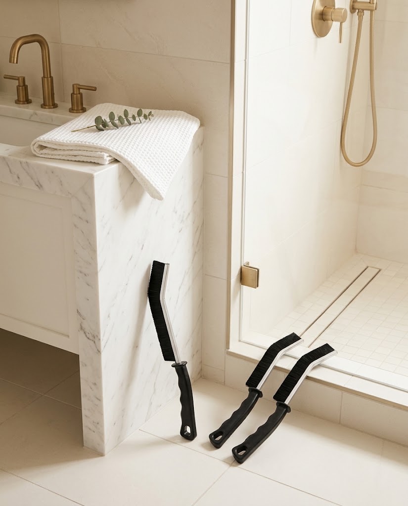 Crevice and Grout Cleaning Brush Set for Tight Spaces, 3-Pack