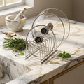 Stainless Steel Pot Lid and Pan Organizer Rack, Silver