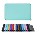 Thick Silicone Pet Feeding Mat with Raised Edge, Teal