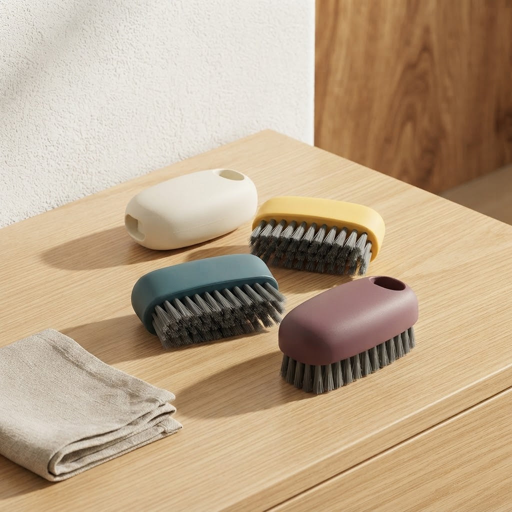 Soft-Bristle Laundry Brush and Slim Shoe Brush in PP and PET