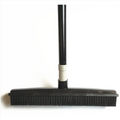 Rubber Pet Hair Broom with Flat Scraper Head and 3-Section Handle