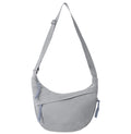 Nylon Crescent Crossbody Bag, Small, Grey