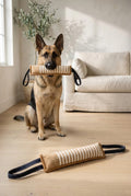 Jute Dog Tug Bite Pillow with 2 Handles, Brown