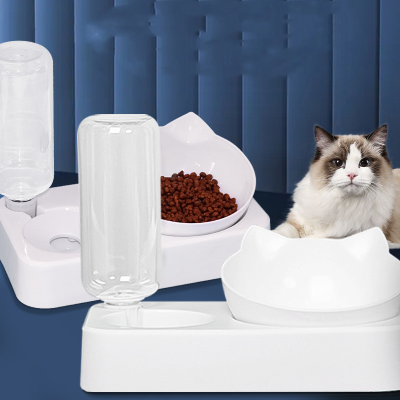 Anti-Tip Pet Food Bowl with Weighted Non-Slip Base, White