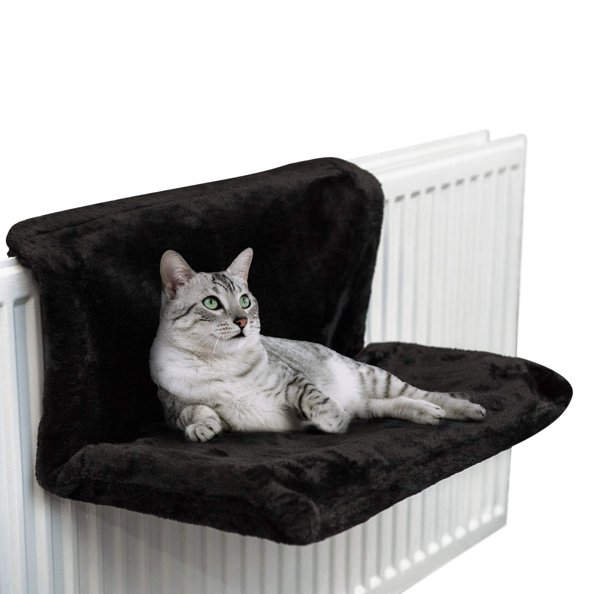 Cat Radiator Bed with Faux Fur Cover and Collapsible Metal Frame