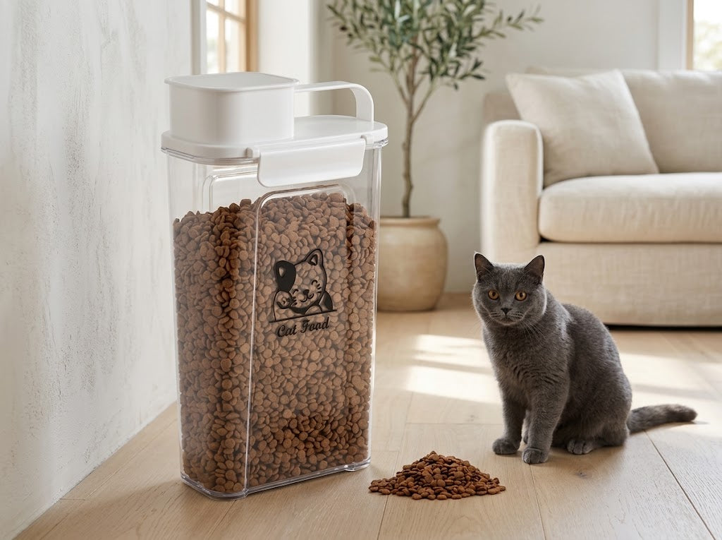 Airtight Pet Food Container with Pour Grip and Handle, 3.5 L