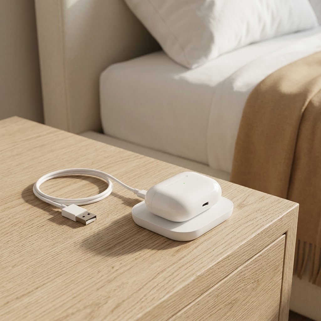 Wireless Charging Pad for Earbud Cases, White