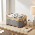 Collapsible Linen Storage Bin with Handles, 3 Sizes