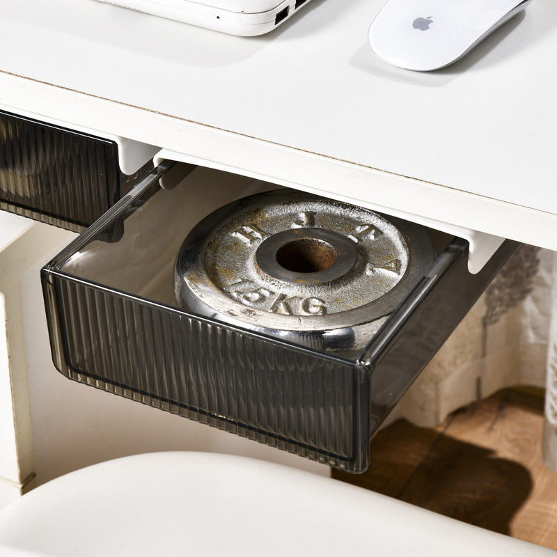Under-Desk Hidden Drawer Organizer, Clear or Black, 3 Sizes