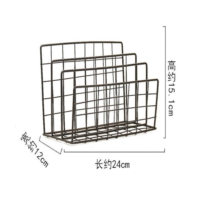 Multi-Layer Iron Desktop Book Organizer, 24 × 12 × 15.1 cm