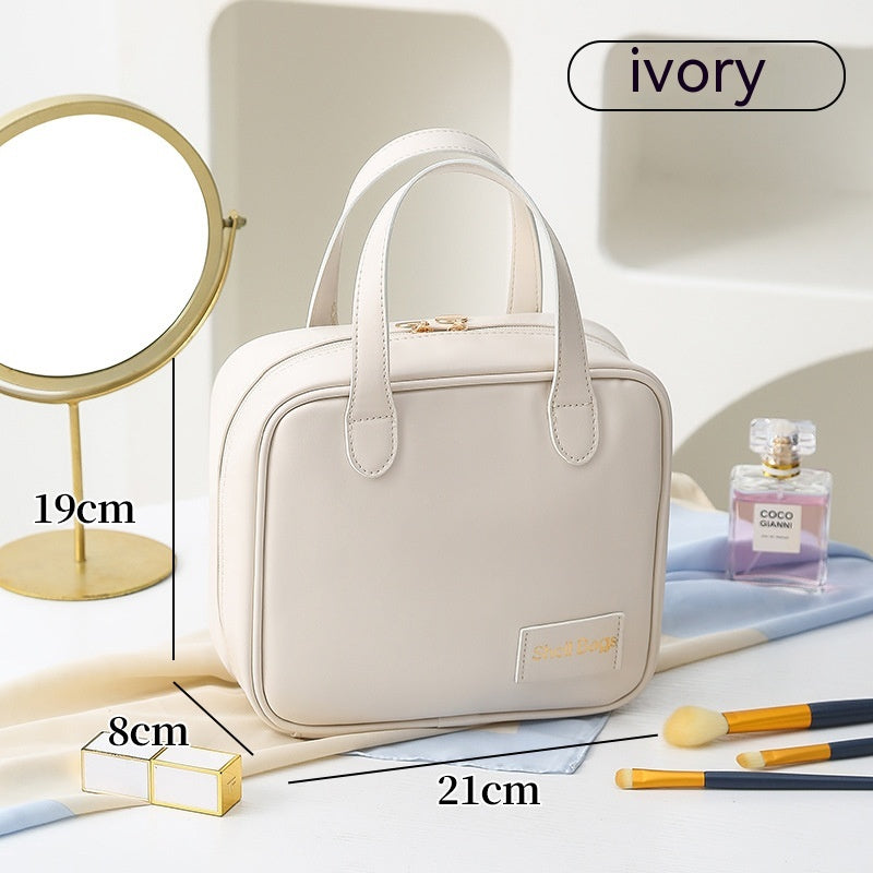 Large Capacity PU Travel Makeup Pouch, 21 x 8 x 19 cm