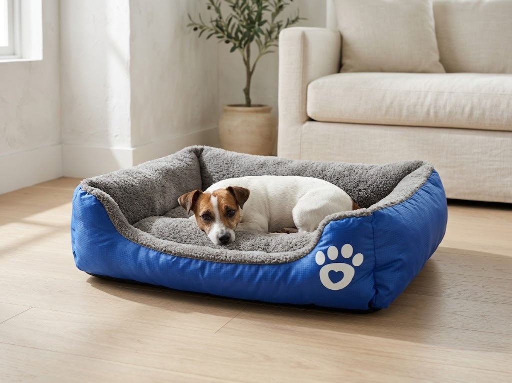 Rectangle Washable Dog Bed and Kennel Mat, 3XL, Navy Blue