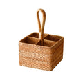 Rattan Storage Basket with Carry Handle, 30 x 19 x 19 cm