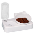Anti-Tip Pet Food Bowl with Weighted Non-Slip Base, White