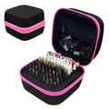 81-Hole Nail Drill Bit Case, Dust-Proof Portable Organizer, Pink