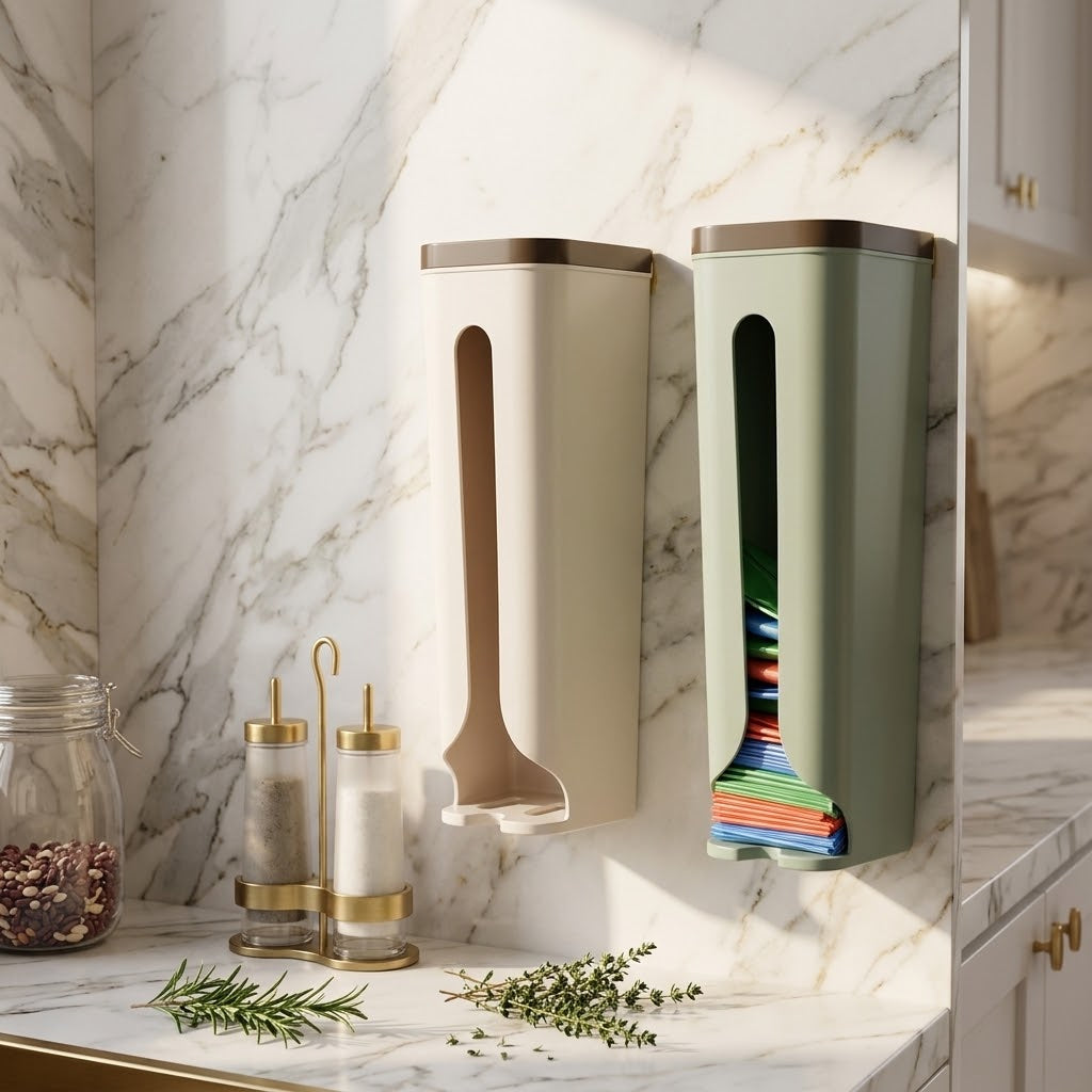 Wall-Mounted Trash Bag Dispenser Box, 12.4 in, Multi-Color