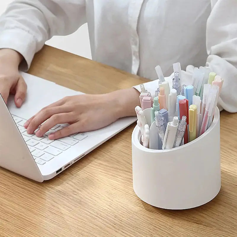360° Rotating Makeup Brush Organizer, 12.5 x 23.5 cm, Optional Cover