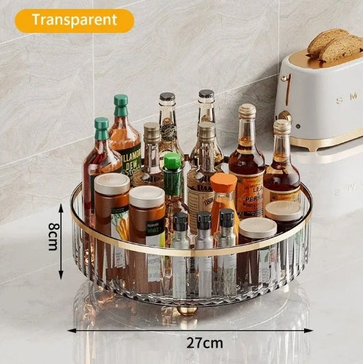 360-Degree Rotating Cosmetic Organizer, Transparent