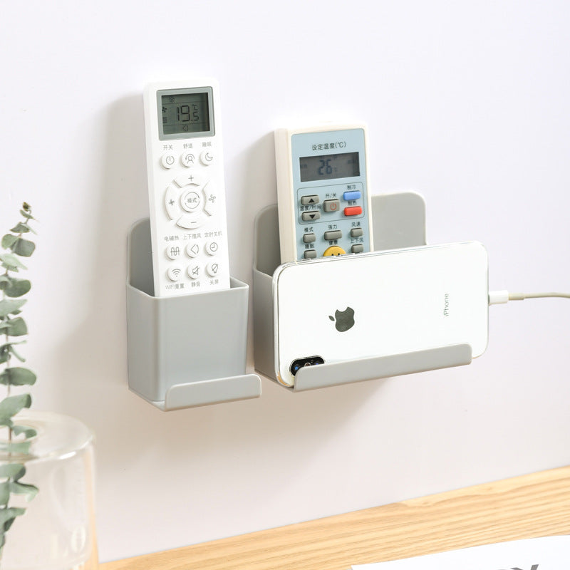 Wall-Mounted Remote Control Holder Box, White PP