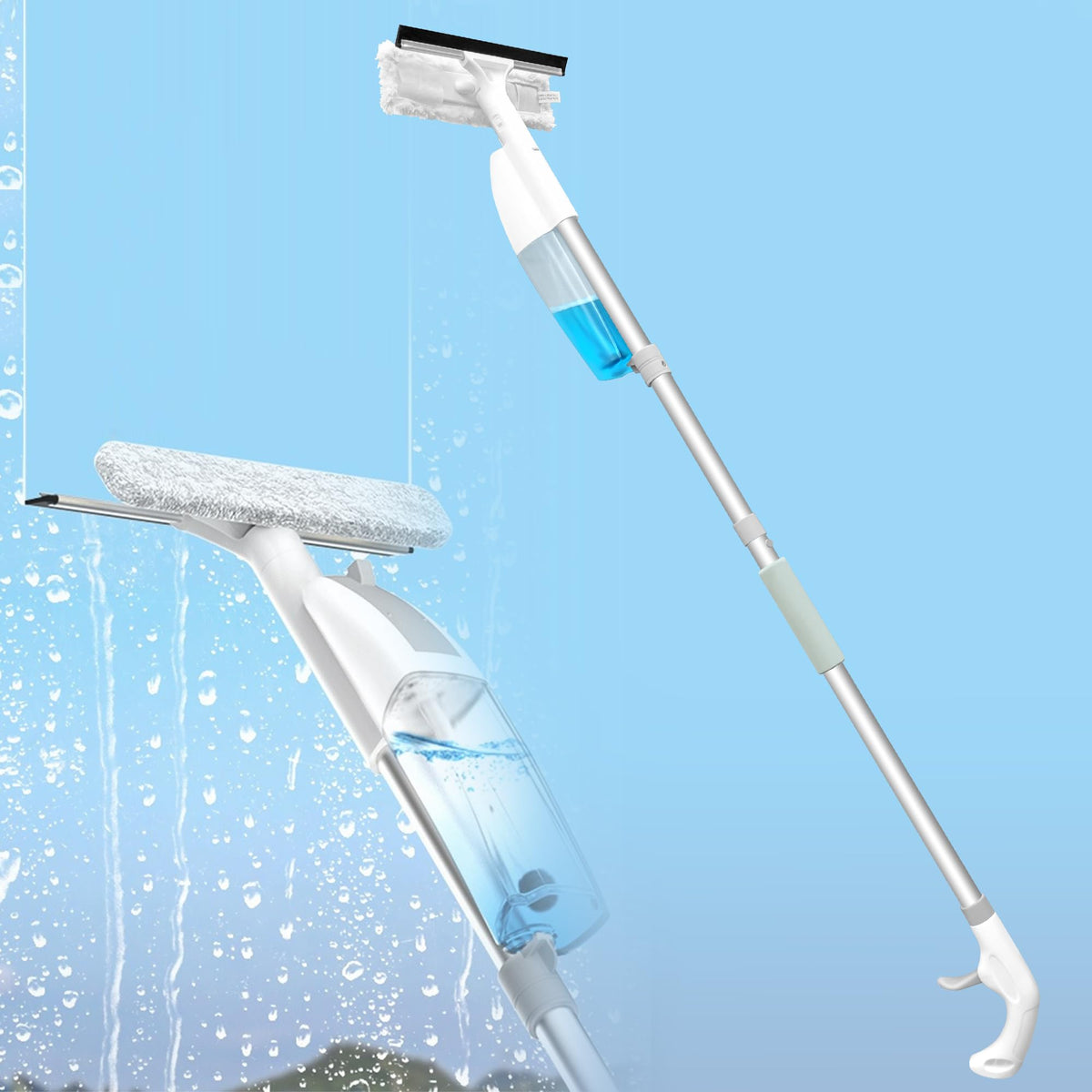 Window Squeegee Cleaning Kit with 200 ml Water Tank and 45 in Handle