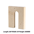 Travertine-Look Arch Sculpture, Decorative Shelf Accent, Beige