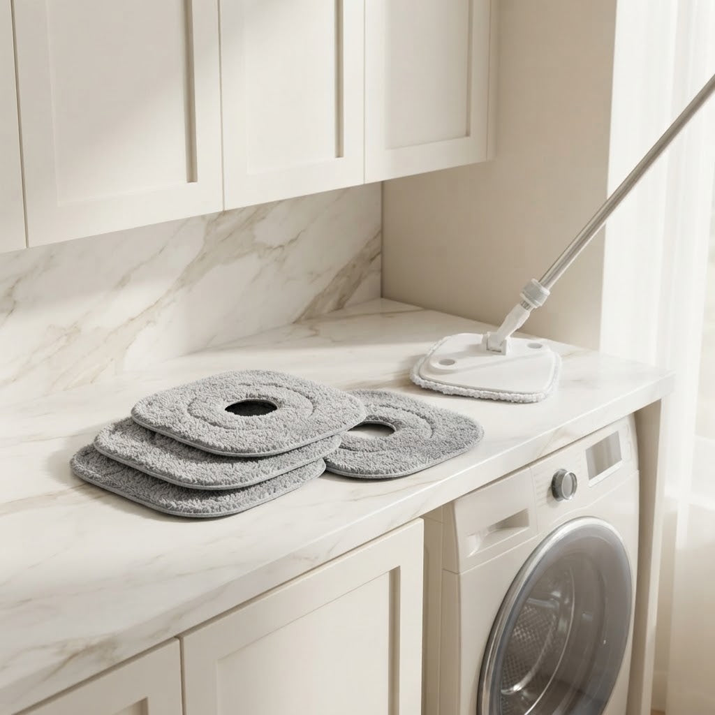 Square Microfiber Spin Mop Replacement Pads, 9 x 9 in, 3-Pack